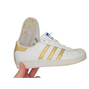 Adidas Superstar White/Gold Size 6 Women